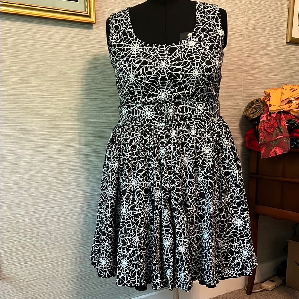 PUG Lana dress in spiderweb print